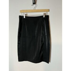 Vintage 1995 Womens Sz: 10 Laundry by Shelli Segal Black Shimmer Side Slit Skirt